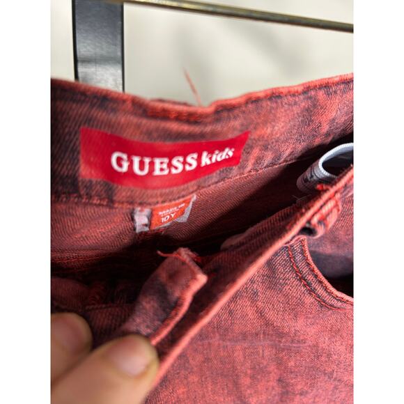 Guess Kids jean shorts- size 10y- red wash,‎ bling embellishment - Picture 4 of 4